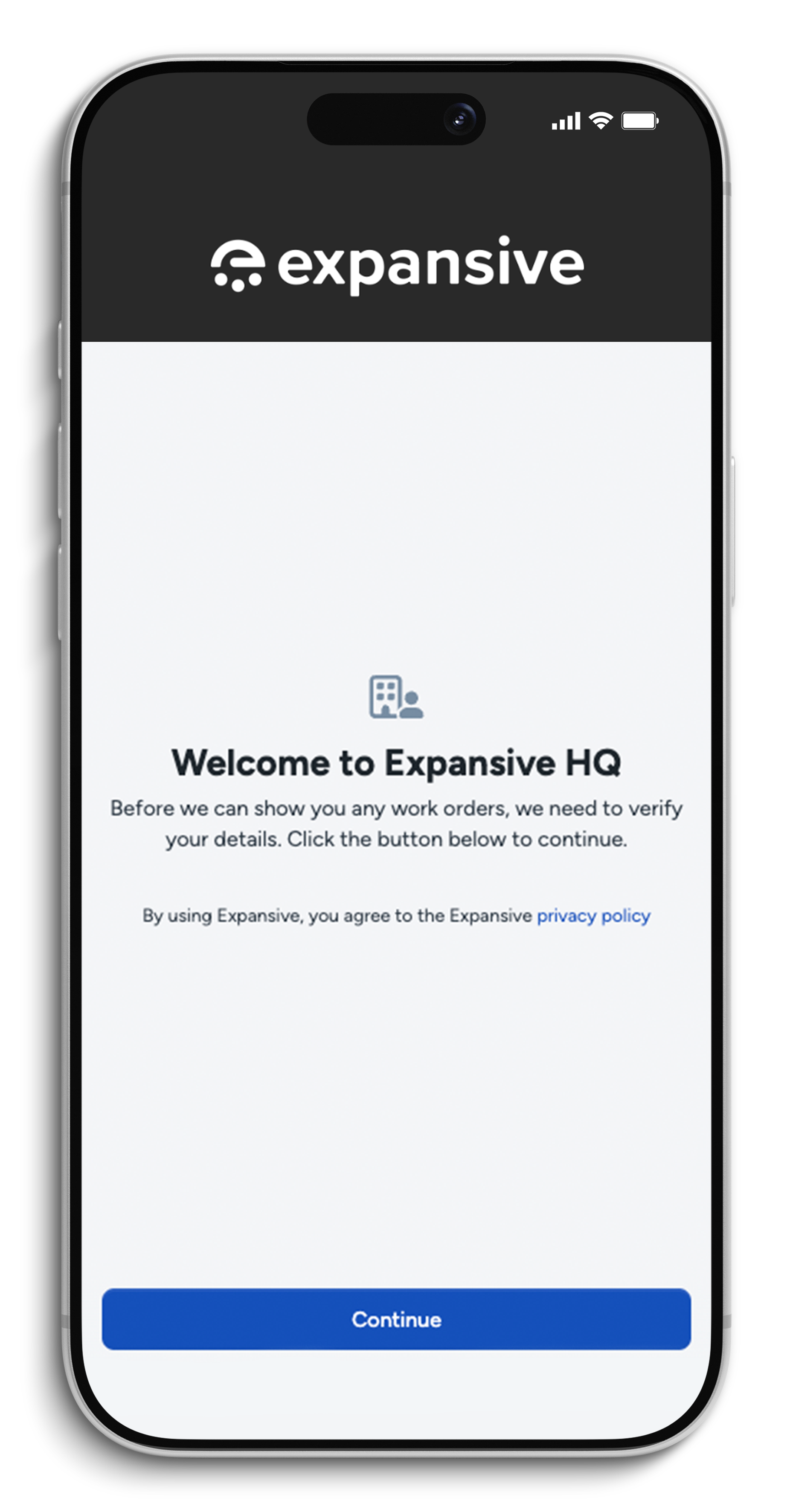 Welcome Page mockup front